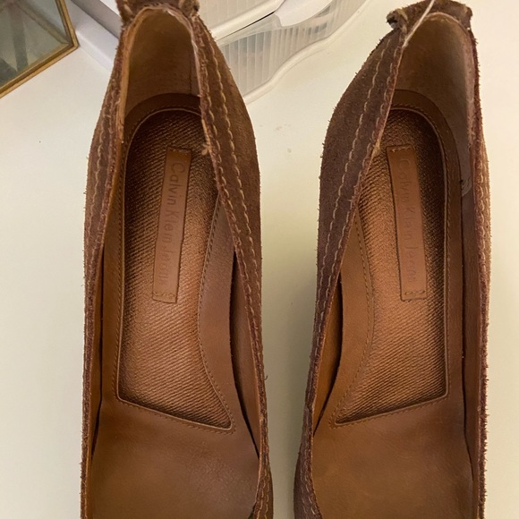 Calvin Klein Jeans suede wedges, gently used - Picture 2 of 5